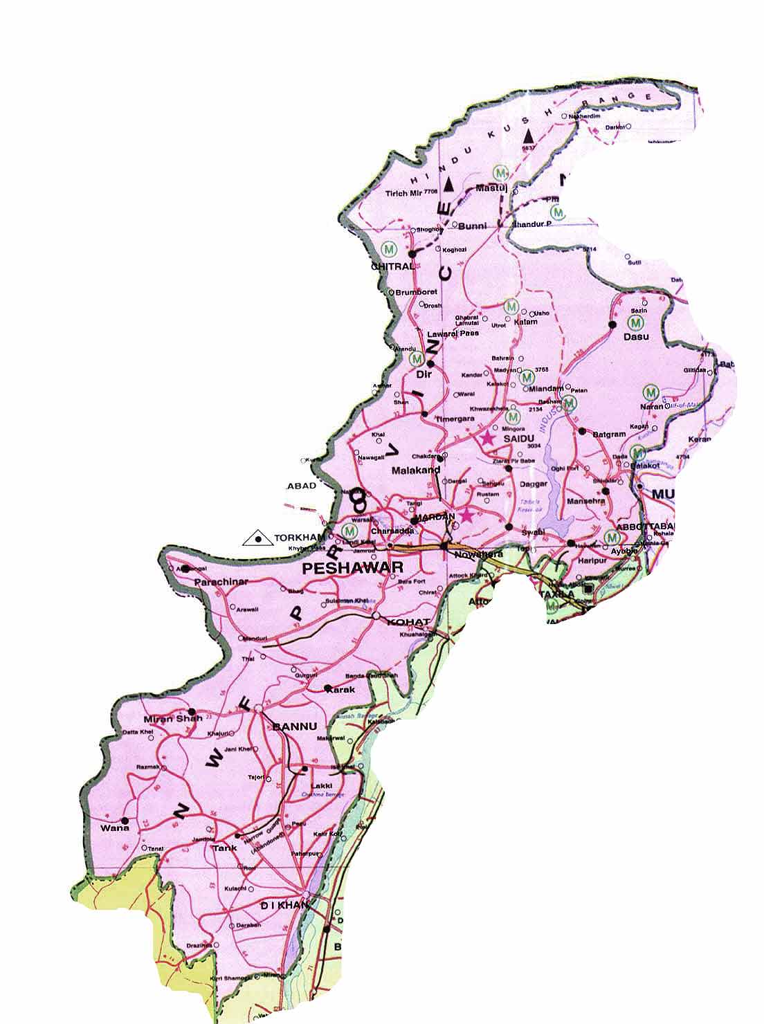 Travel Maps Of Pakistan   Paknwfp Map 