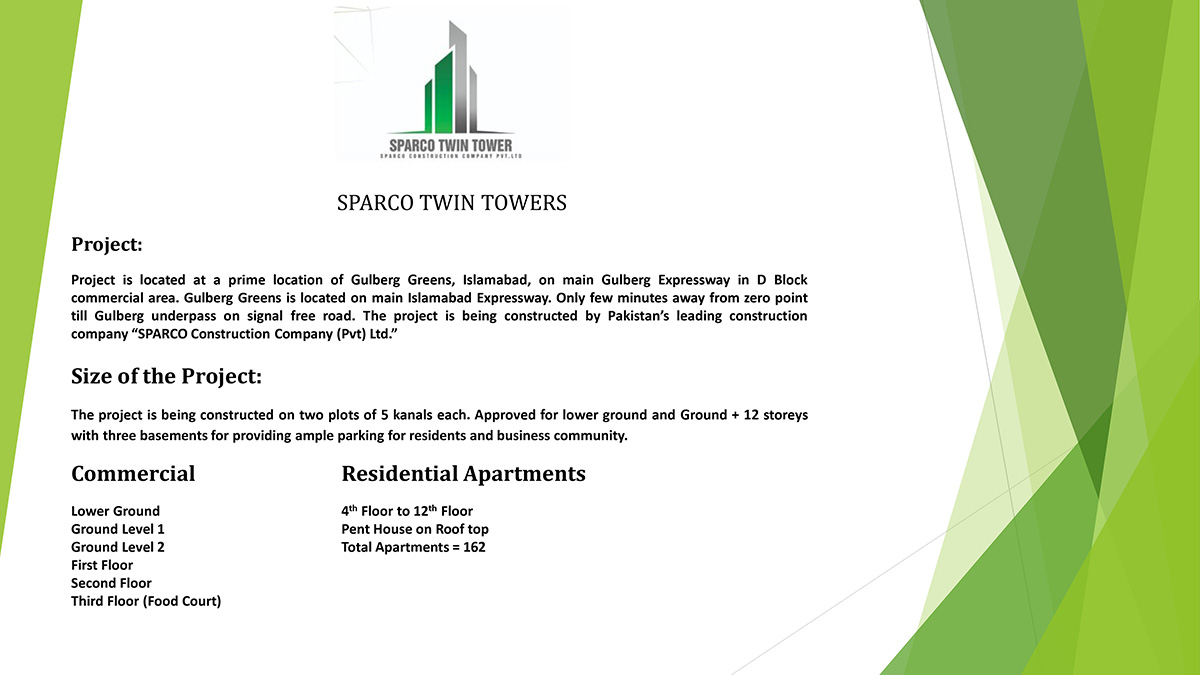 Sparco Twin Tower, Gulberg Islamabad